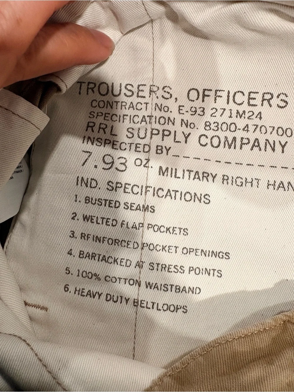 RRL Officer Chino - Khaki | size: 34x32 - Picture 13 of 16